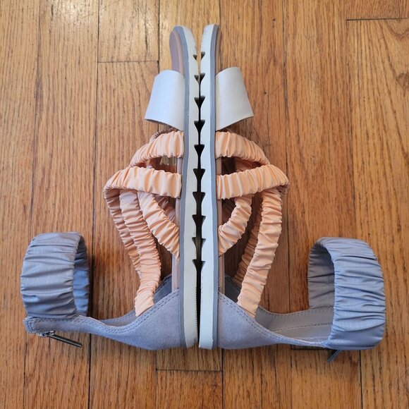 Sorel 7  ELLA II Ankle Strap Orange Grey Summer Sandals Flats - Picture 8 of 9